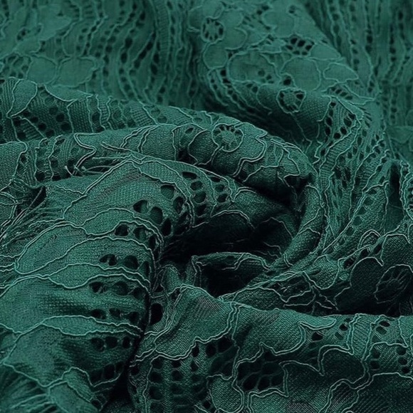 Aooksmery Lace Open Back Dress Green Size Large - Picture 4 of 6